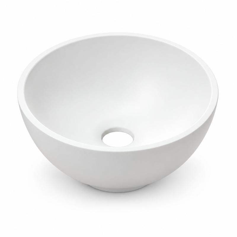 Solid S kleine waskom fontein Solid Surface rond 20 x 20 x 11 cm mat wit 1208953267